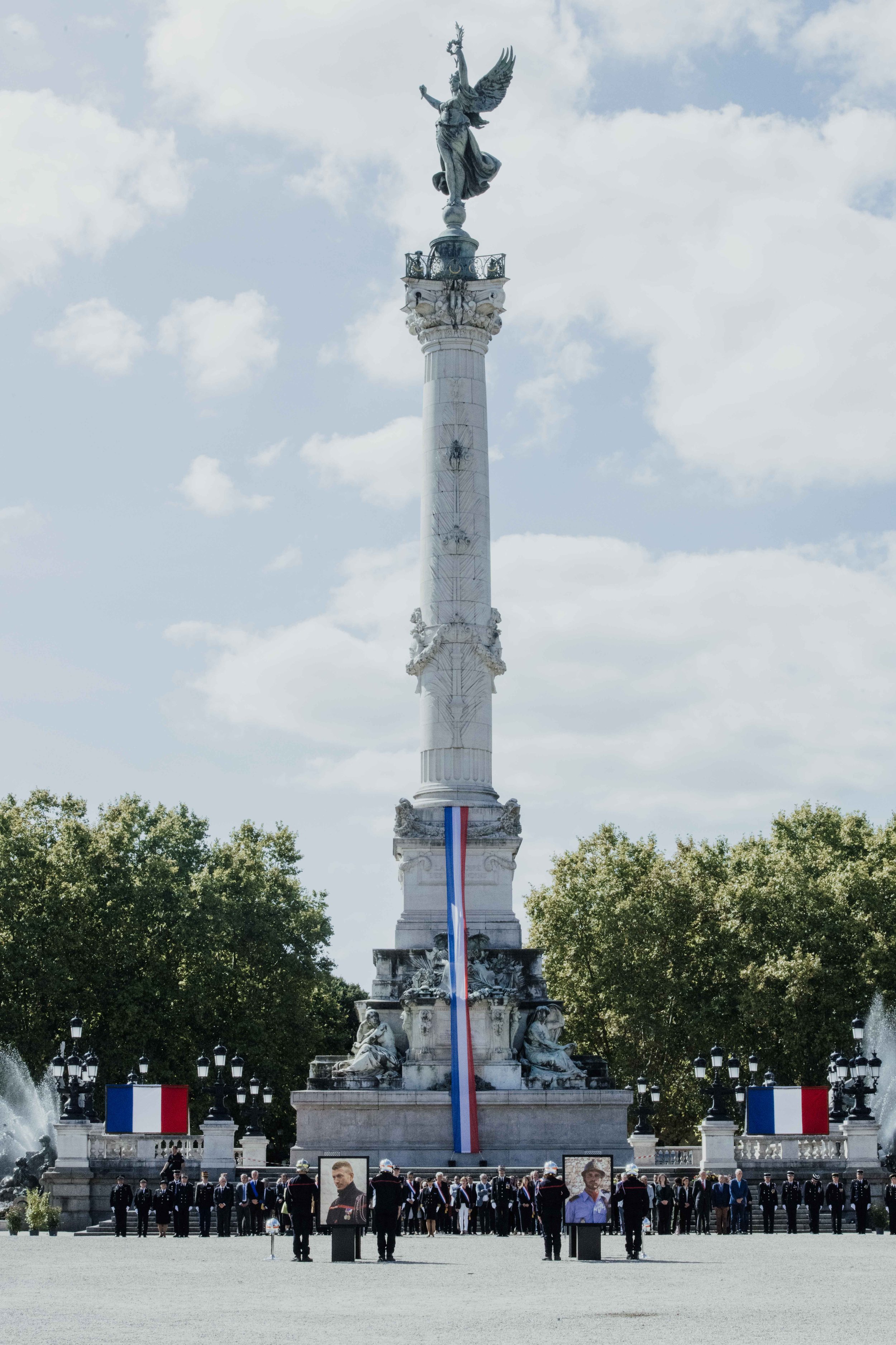 France, Gironde, Bordeaux, September 2026, Tribute ceremony for firefighter corporals Anthony Berthome and Wilfried Schm