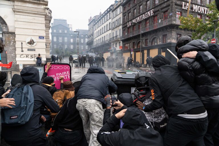 France, Clermont-Ferrand, 2026-10-17. October 17 protests against the high cost of living, during which clashes with law