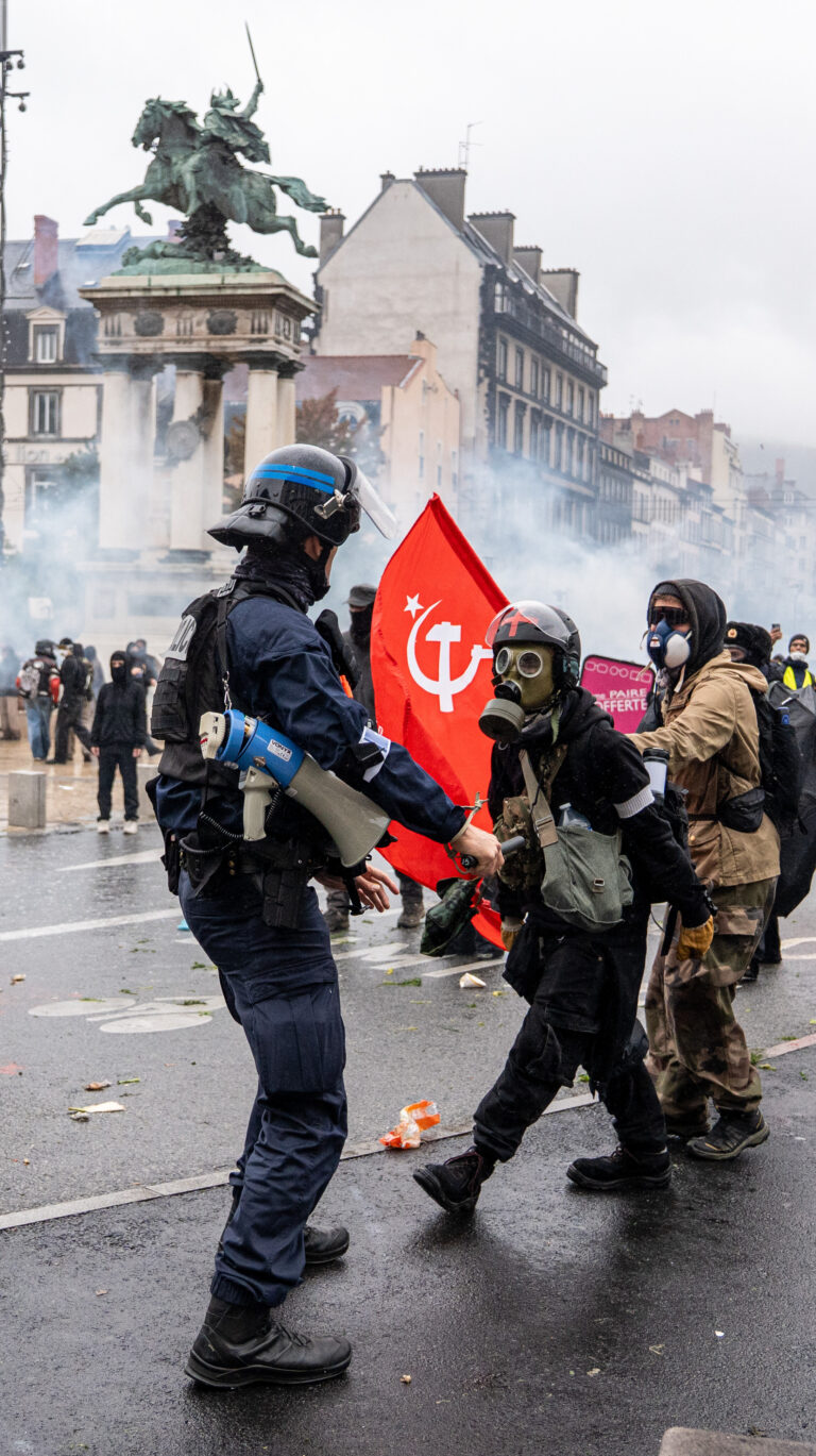 France, Clermont-Ferrand, 2026-10-17. October 17 protests against the high cost of living, during which clashes with law