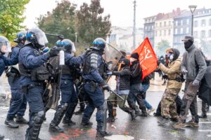 France, Clermont-Ferrand, 2026-10-17. October 17 protests against the high cost of living, during which clashes with law