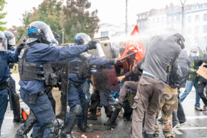 France, Clermont-Ferrand, 2026-10-17. October 17 protests against the high cost of living, during which clashes with law