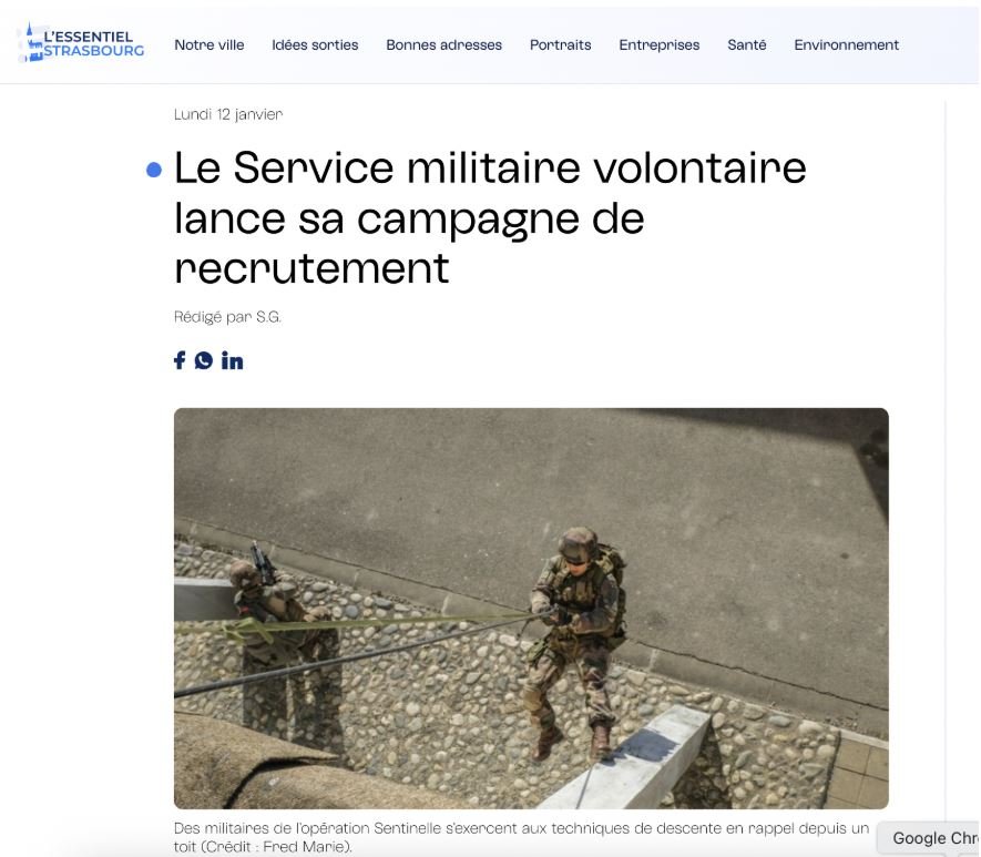 Parution dans la presse