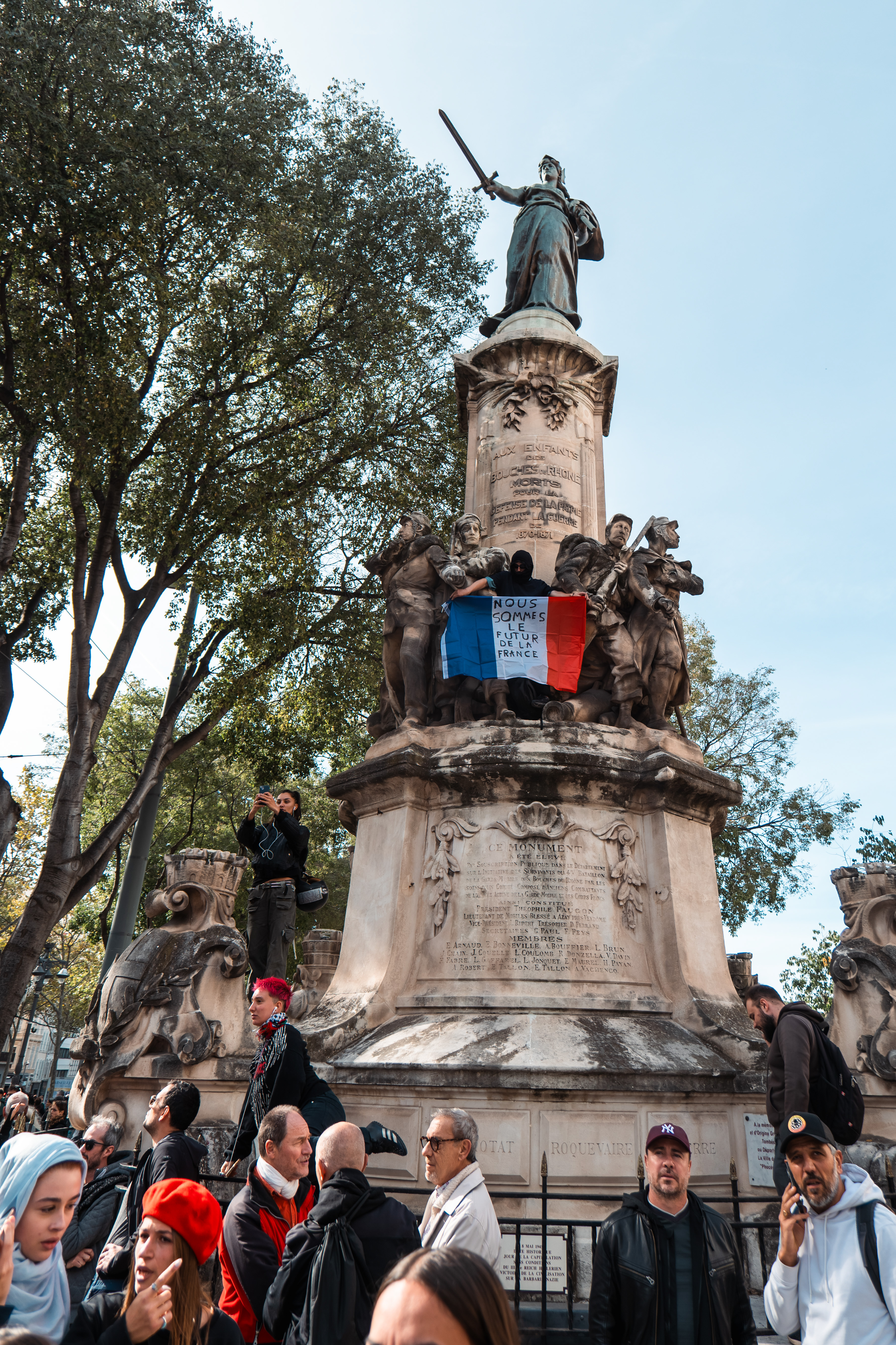 FRANCE-MARSEILLE-2026-10-24.  manisfestation puis emeute dans les centre ville de marseille pour le 24 octobre Protest f