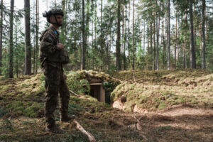 Latvia, Riga, 2026-05-11. NATO soldiers take part in Exercise Crystal Arrow in Latvia. Unmanned ground vehicles are test