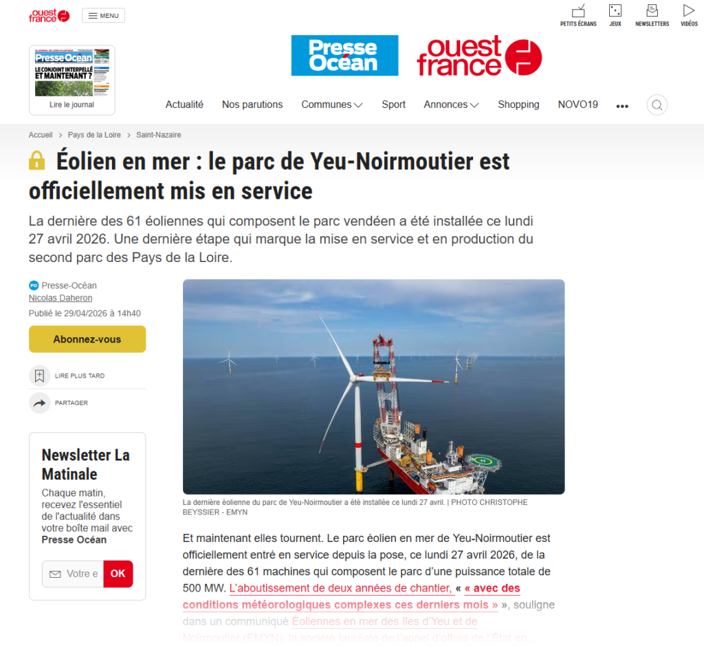 Parution dans la presse