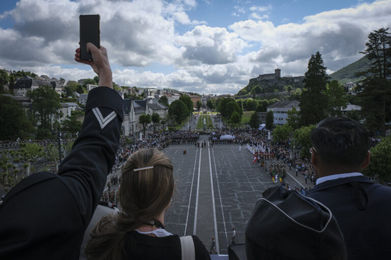 France, Lourdes, 2024-05-24. The 64th International Military Pilgrimage brings soldiers from some forty countries to Lou