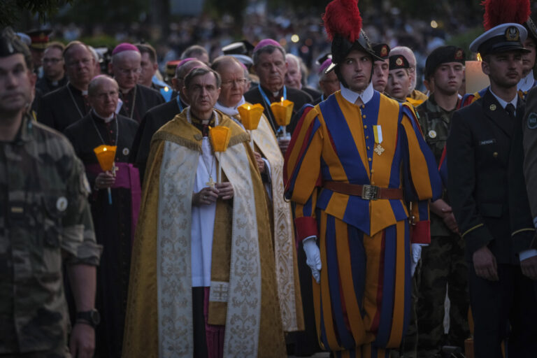 France, Lourdes, 2024-05-25. The 64th International Military Pilgrimage brings soldiers from some forty countries to Lou