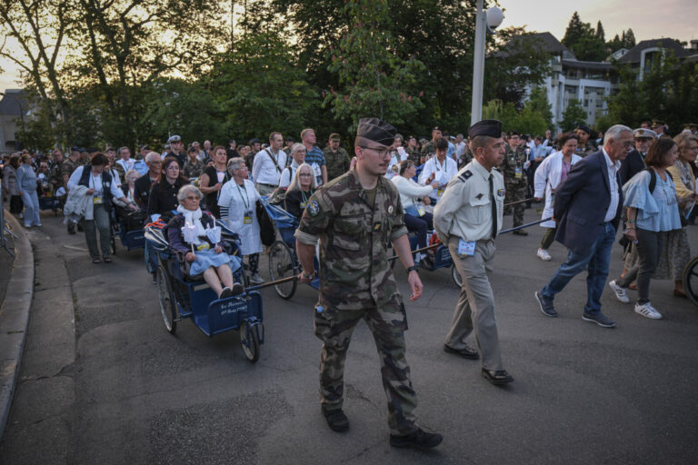 France, Lourdes, 2024-05-25. The 64th International Military Pilgrimage brings soldiers from some forty countries to Lou