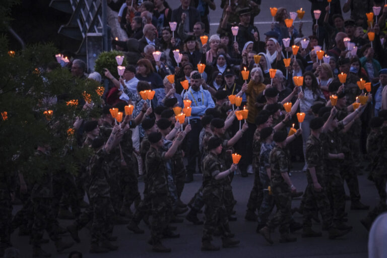 France, Lourdes, 2024-05-25. The 64th International Military Pilgrimage brings soldiers from some forty countries to Lou