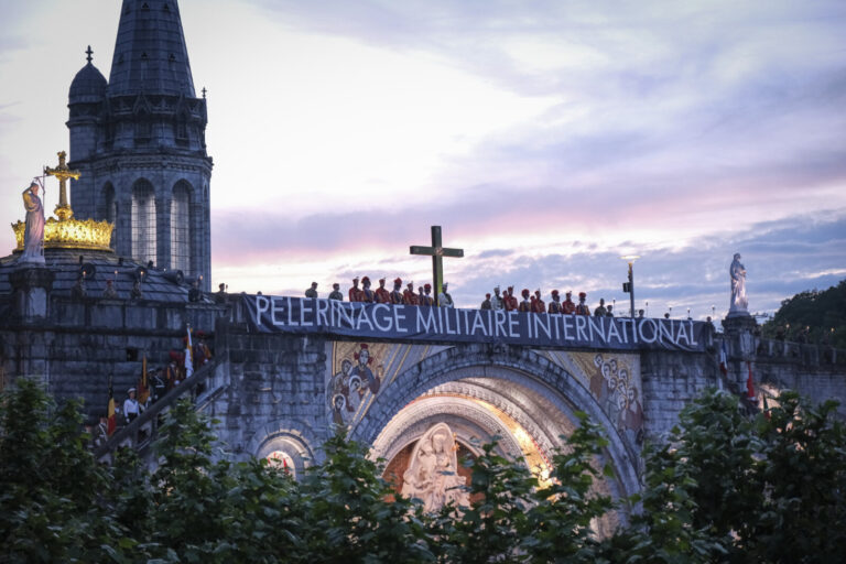 France, Lourdes, 2024-05-25. The 64th International Military Pilgrimage brings soldiers from some forty countries to Lou