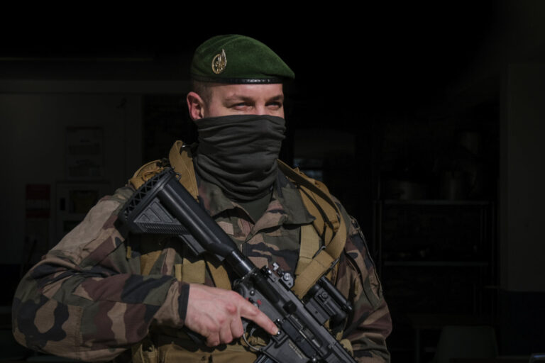 France, Castelnaudary, 2022-01-26. At the 4th Foreign Regiment, the training regiment of the Foreign Legion, recruits fr