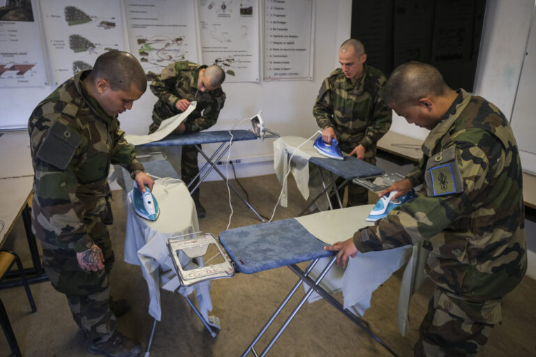 France, Castelnaudary, 2022-01-26. At the 4th Foreign Regiment, the training regiment of the Foreign Legion, recruits fr