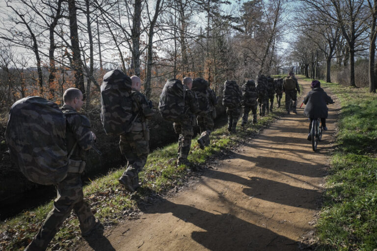 France, Castelnaudary, 2022-02-10. At the 4th Foreign Regiment, the training regiment of the Foreign Legion, recruits fr