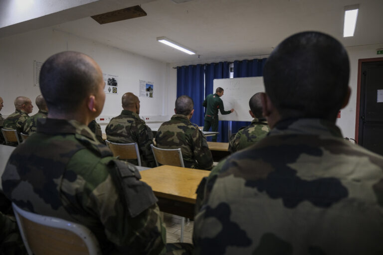France, Castelnaudary, 2022-01-22. At the 4th Foreign Regiment, the training regiment of the Foreign Legion, recruits fr