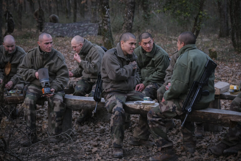 France, Castelnaudary, 2022-02-10. At the 4th Foreign Regiment, the training regiment of the Foreign Legion, recruits fr