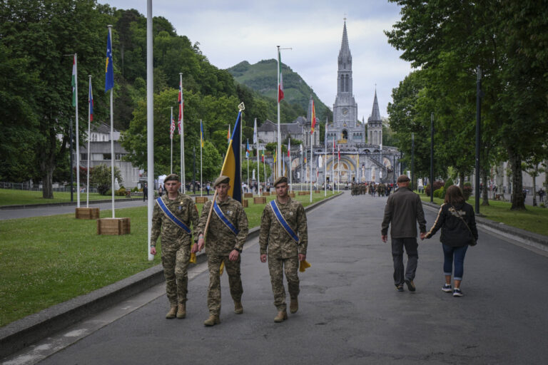 France, Lourdes, 2024-05-24. The 64th International Military Pilgrimage brings soldiers from some forty countries to Lou