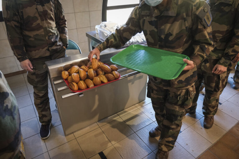 France, Castelnaudary, 2022-01-22. At the 4th Foreign Regiment, the training regiment of the Foreign Legion, recruits fr