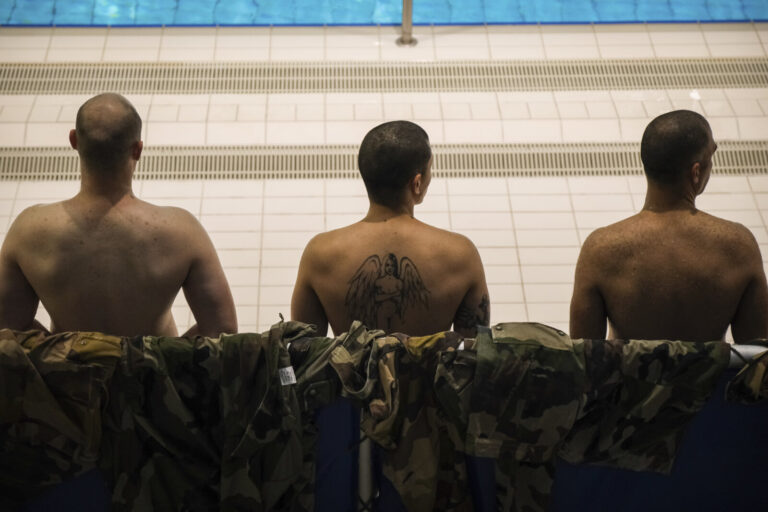 France, Castelnaudary, 2022-01-22. At the 4th Foreign Regiment, the training regiment of the Foreign Legion, recruits fr
