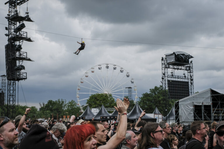 France, Clisson, June 2016. The Hellfest at Clisson in western France, where more than a hundred thousand metal fans gat