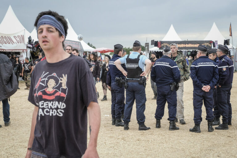 France, Clisson, June 2016. The Hellfest at Clisson in western France, where more than a hundred thousand metal fans gat
