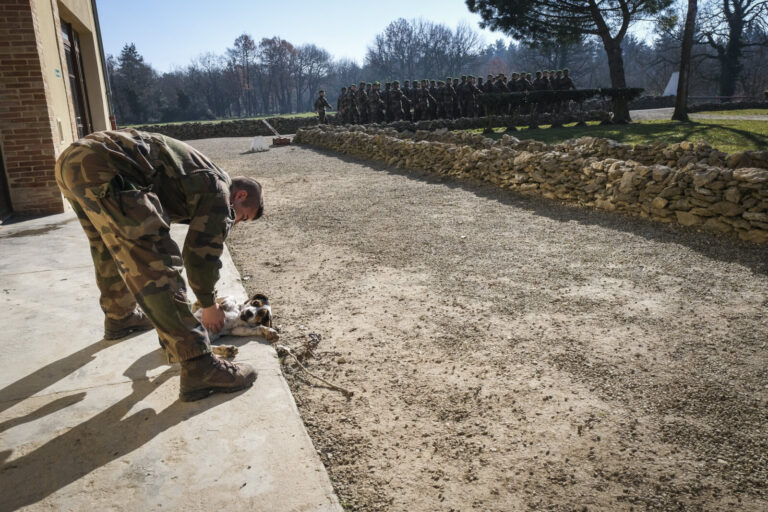 France, Castelnaudary, 2022-01-26. At the 4th Foreign Regiment, the training regiment of the Foreign Legion, recruits fr