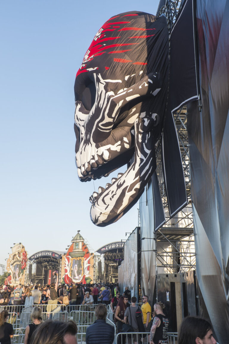 France, Clisson, 2015-06-19. The Hellfest at Clisson in western France, where more than a hundred thousand metal fans ga