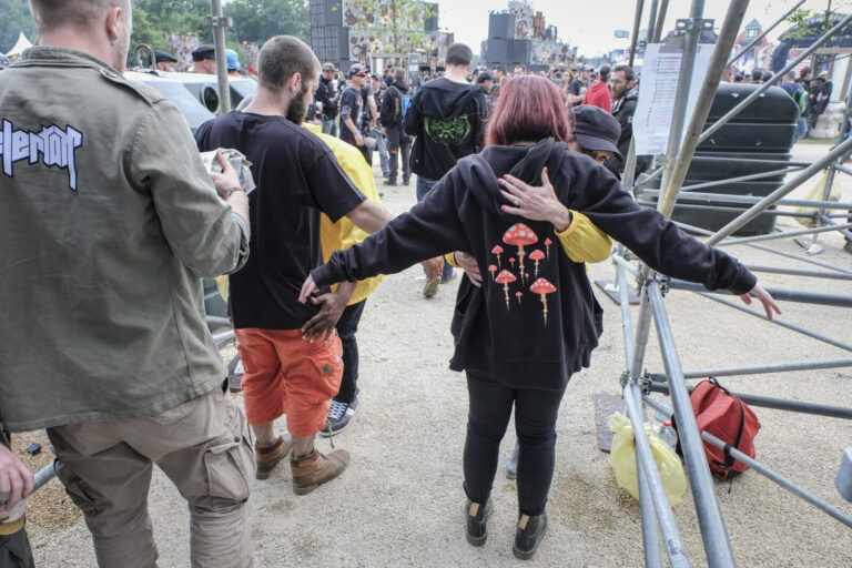 France, Clisson, June 2016. The Hellfest at Clisson in western France, where more than a hundred thousand metal fans gat