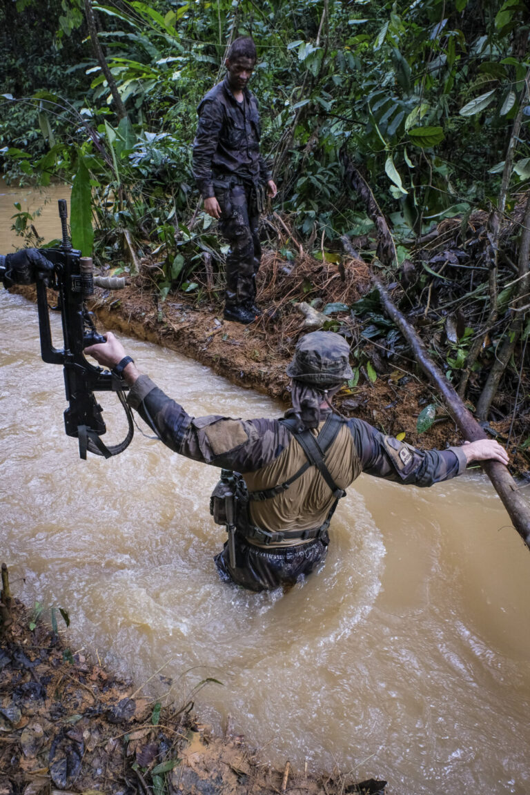 France, Maripasoula, 2018-12-09. Operation Harpie, the French army and gendarmerie fight against illegal gold mining in 