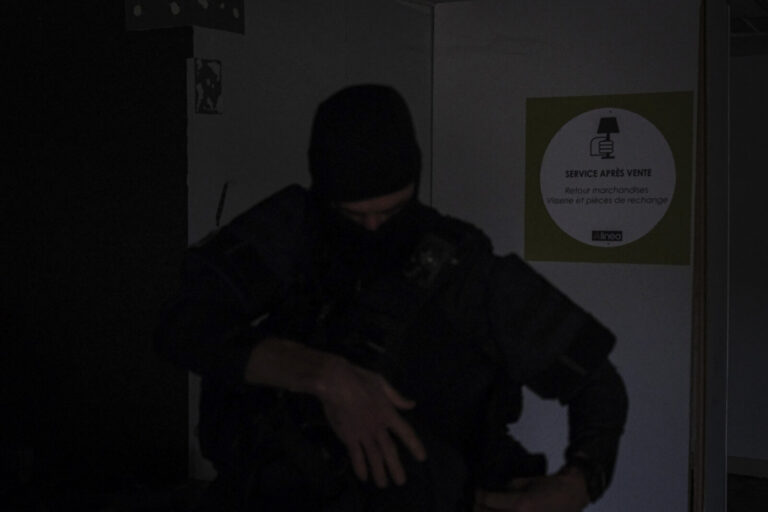 France, Toulouse, 2023-02-01. The Toulouse GIGN detachment trains in a disused shopping centre, rehearsing the assault a