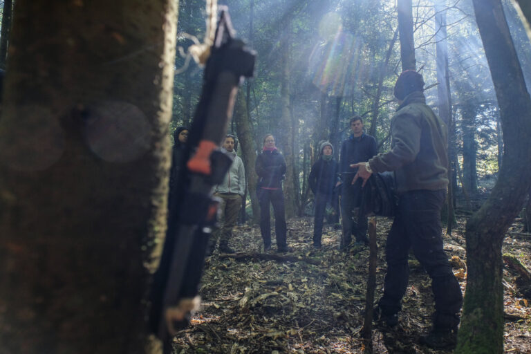 France, Les Cammazes, 2017-05-21. For a weekend in the forest of the Montagne Noire, a group of amateurs learns the basi