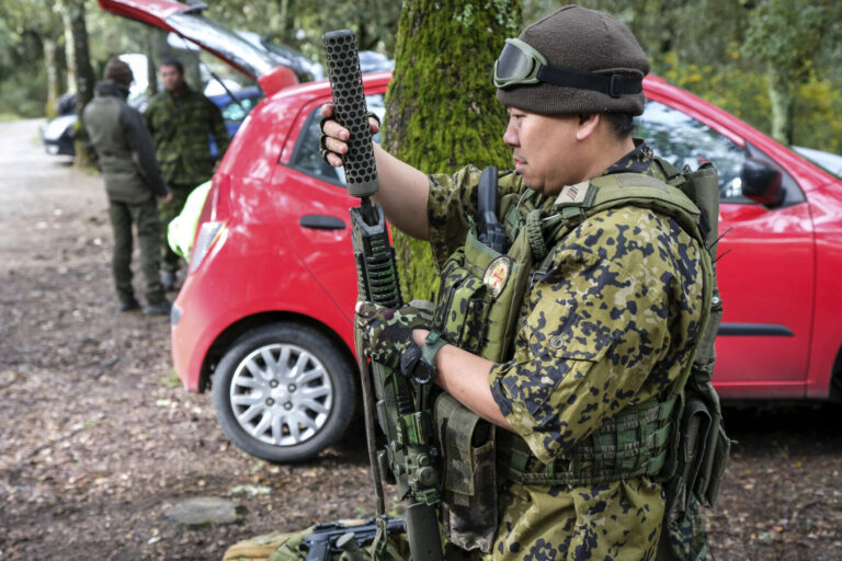 France, Carcassonne, 2019-05-18. For twenty four hours near Carcassonne, some fifty airsoft players fight operation Mete