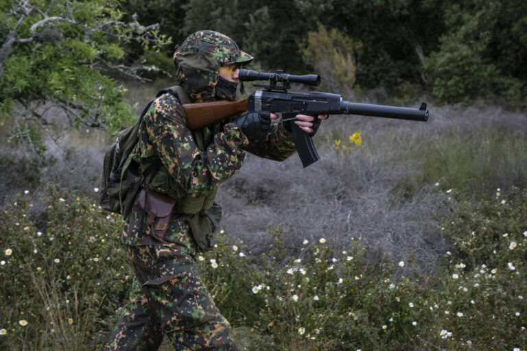 France, Carcassonne, 2019-05-18. For twenty four hours near Carcassonne, some fifty airsoft players fight operation Mete