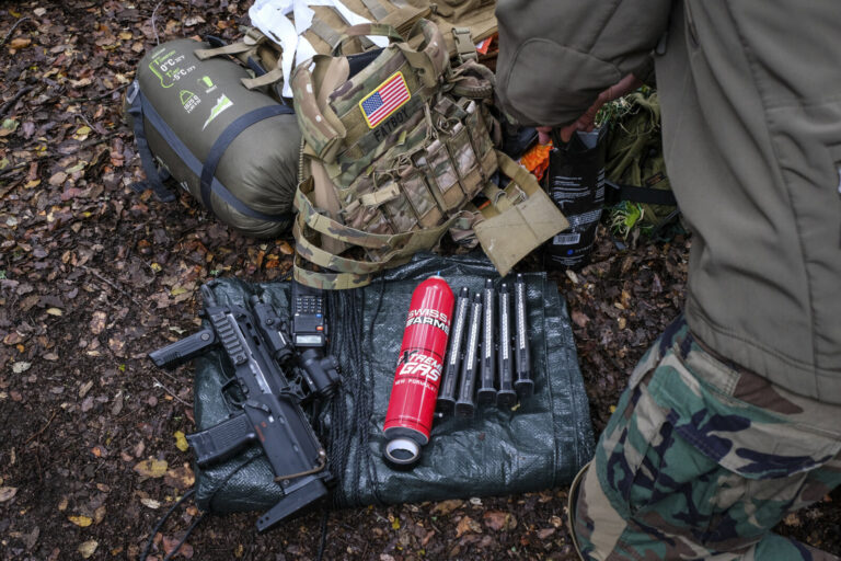 France, Carcassonne, 2019-05-18. For twenty four hours near Carcassonne, some fifty airsoft players fight operation Mete