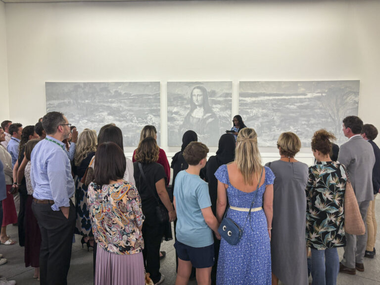 United Arab Emirates, Abu Dhabi, 2023-10-25. The Louvre Abu Dhabi, under its perforated dome on Saadiyat Island, present