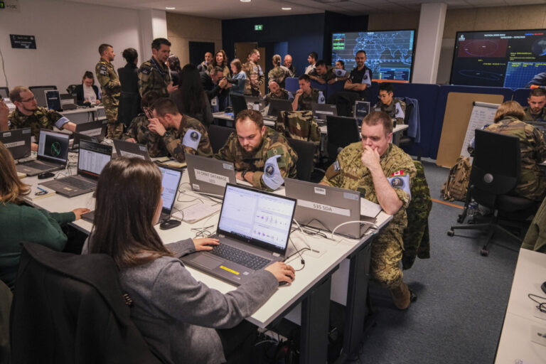 France, Toulouse, 2026-02-18. At the French space command in Toulouse, exercise SPARTEX 2026 trains allied officers to f
