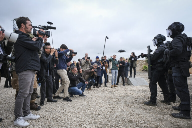 France, Paris, 2024-06-16. On the outdoor ground of Eurosatory 2024, the French police intervention units, the gendarmer