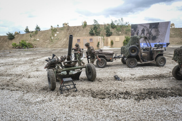 France, Paris, 2024-06-16. On the outdoor ground of Eurosatory 2024, the French police intervention units, the gendarmer