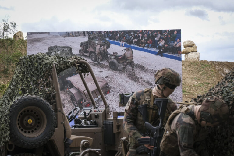 France, Paris, 2024-06-16. On the outdoor ground of Eurosatory 2024, the French police intervention units, the gendarmer