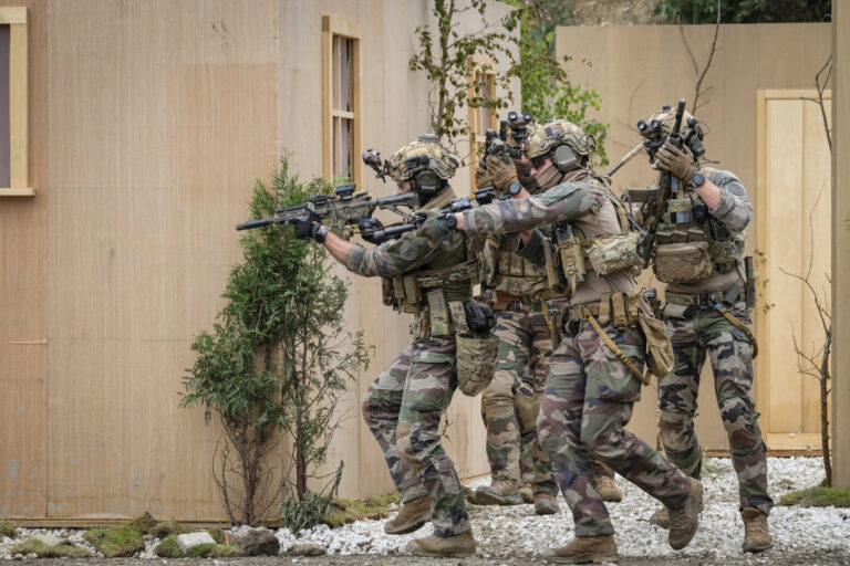 France, Paris, 2024-06-16. On the outdoor ground of Eurosatory 2024, the French police intervention units, the gendarmer