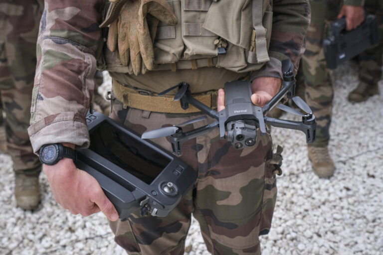 France, Paris, 2024-06-16. On the outdoor ground of Eurosatory 2024, the French police intervention units, the gendarmer