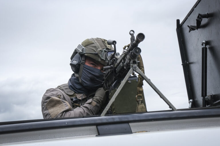 France, Paris, 2024-06-16. On the outdoor ground of Eurosatory 2024, the French police intervention units, the gendarmer
