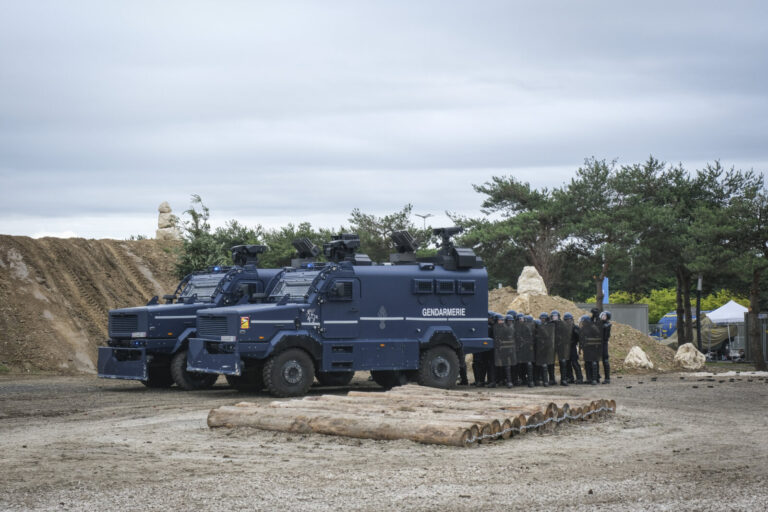 France, Paris, 2024-06-16. On the outdoor ground of Eurosatory 2024, the French police intervention units, the gendarmer
