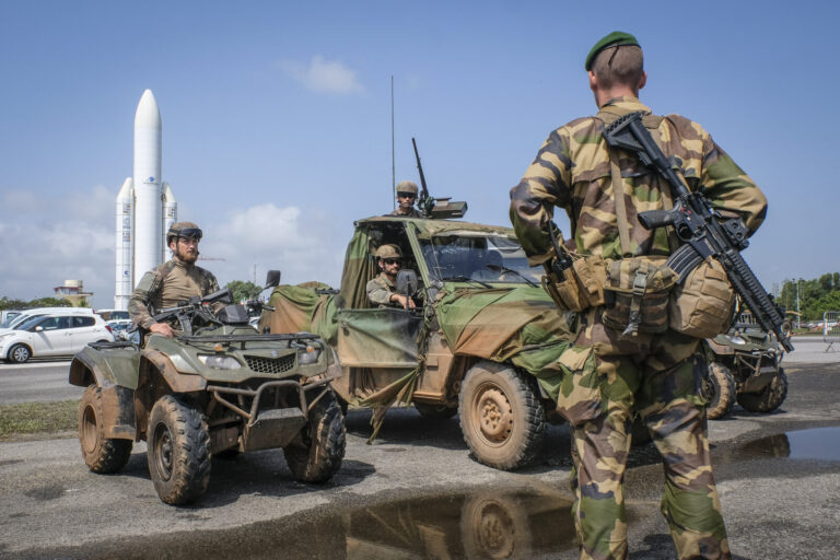 France, Kourou, 2018-12-20. Operation Titan is the permanent military protection of the Guiana Space Centre at Kourou, w