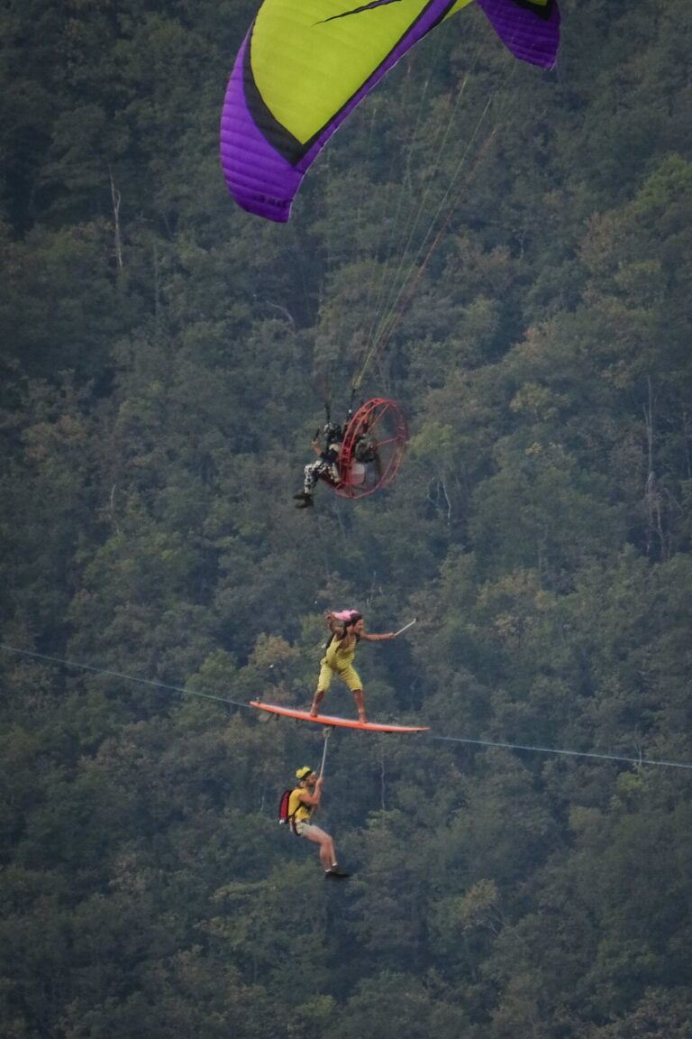 France, Saint-Julien-en-Vercors, 2016-09-25. In the Vercors above Saint-Julien-en-Vercors the acrobats of the Flying Fre