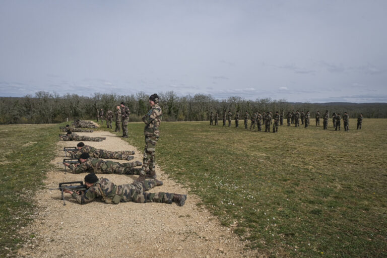 France, Castelnaudary, 2022-03-15. At the 4th Foreign Regiment, the training regiment of the Foreign Legion, recruits fr