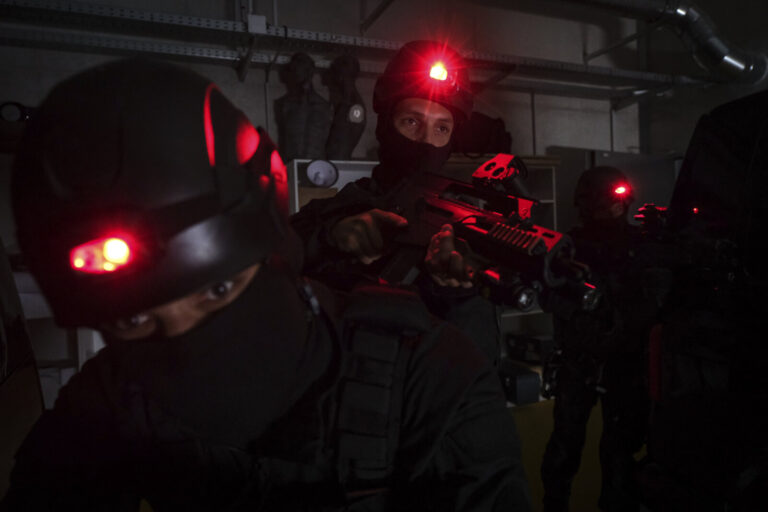 France, Toulouse, 2021-07-09. Rope work training of the Toulouse branch of the RAID, the elite unit of the French nation
