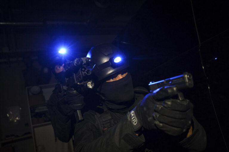 France, Toulouse, 2021-07-09. Rope work training of the Toulouse branch of the RAID, the elite unit of the French nation