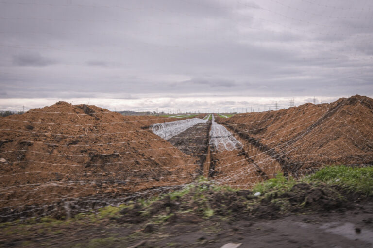 Ukraine, Pavlograd, 2026-04-24. Second line fortifications built across the fields of the Ukrainian rear in April 2026: 