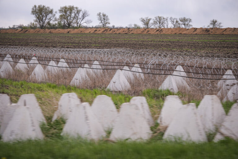 Ukraine, Pavlograd, 2026-04-23. Second line fortifications built across the fields of the Ukrainian rear in April 2026: 