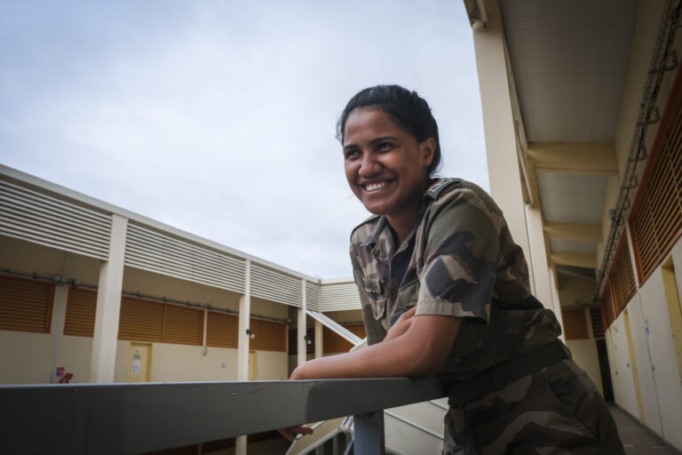 French Polynesia, Papeete, 2019-10-29. At the adapted military service regiment of French Polynesia in Papeete, young Po
